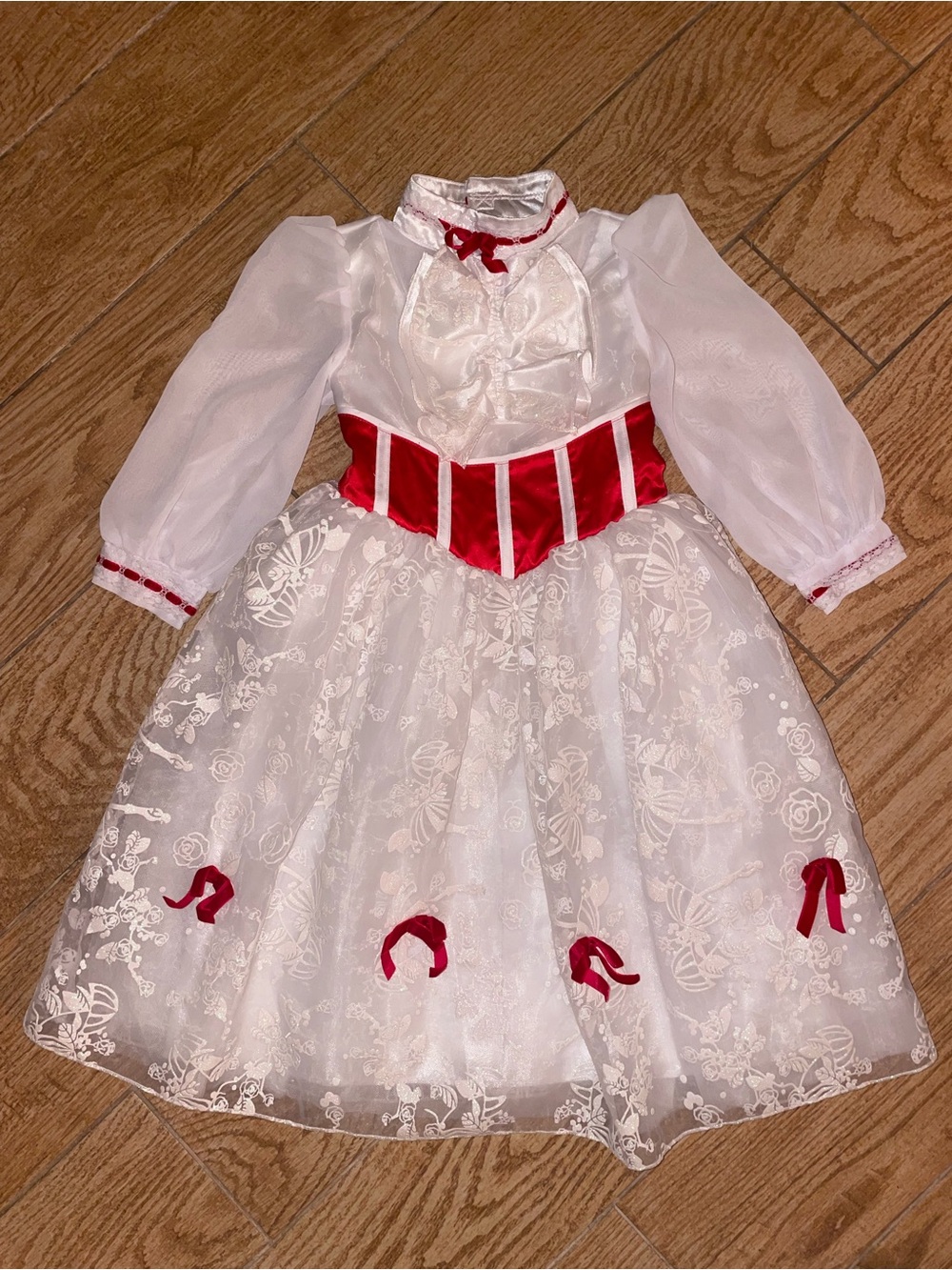 Disney Mary Poppins Costume Dress age 4/5 years girl Halloween white